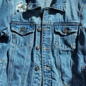Women’s distressed jean jacket